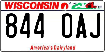 WI license plate 844OAJ