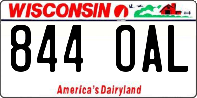 WI license plate 844OAL
