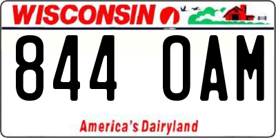 WI license plate 844OAM