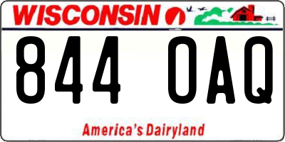 WI license plate 844OAQ