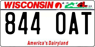 WI license plate 844OAT