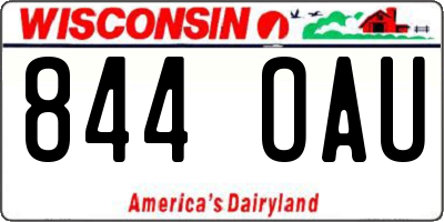 WI license plate 844OAU