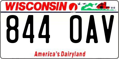WI license plate 844OAV