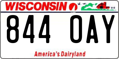 WI license plate 844OAY