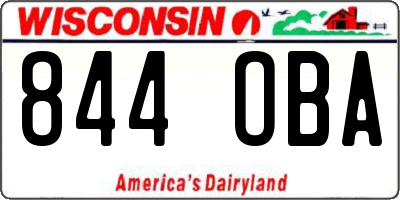 WI license plate 844OBA