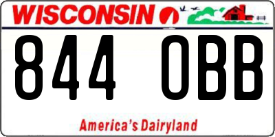 WI license plate 844OBB