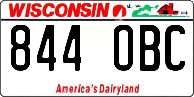 WI license plate 844OBC