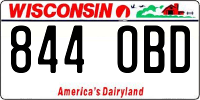 WI license plate 844OBD