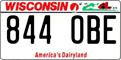 WI license plate 844OBE