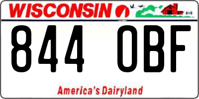 WI license plate 844OBF