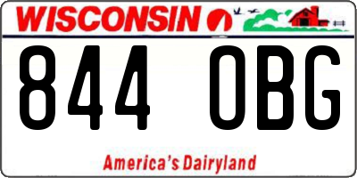 WI license plate 844OBG
