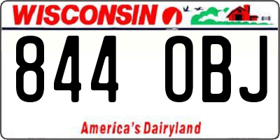 WI license plate 844OBJ