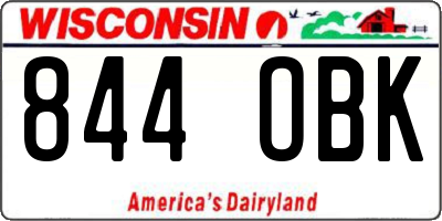 WI license plate 844OBK
