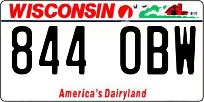 WI license plate 844OBW