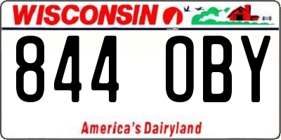 WI license plate 844OBY