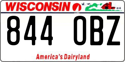 WI license plate 844OBZ