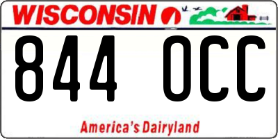 WI license plate 844OCC