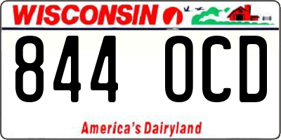 WI license plate 844OCD