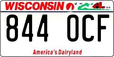 WI license plate 844OCF