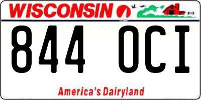 WI license plate 844OCI