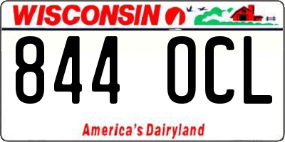WI license plate 844OCL