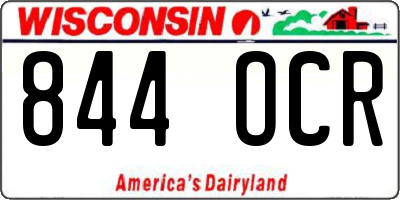 WI license plate 844OCR