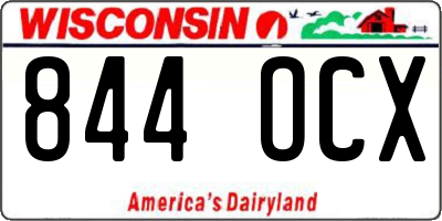 WI license plate 844OCX