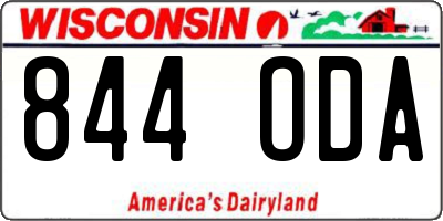 WI license plate 844ODA