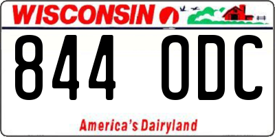 WI license plate 844ODC
