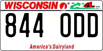 WI license plate 844ODD