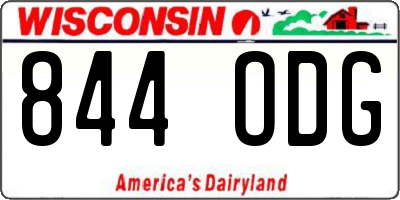 WI license plate 844ODG