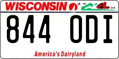 WI license plate 844ODI