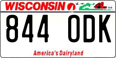 WI license plate 844ODK