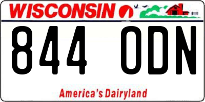 WI license plate 844ODN