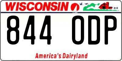 WI license plate 844ODP