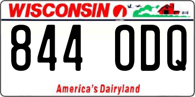 WI license plate 844ODQ