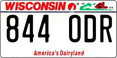 WI license plate 844ODR