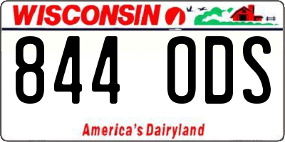 WI license plate 844ODS