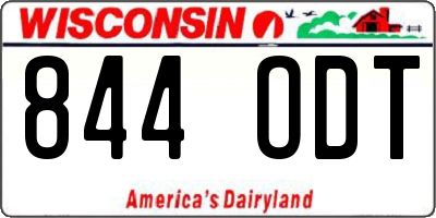 WI license plate 844ODT