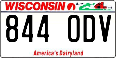 WI license plate 844ODV