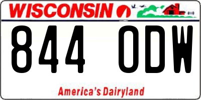 WI license plate 844ODW