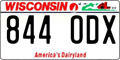 WI license plate 844ODX