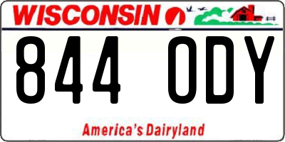 WI license plate 844ODY