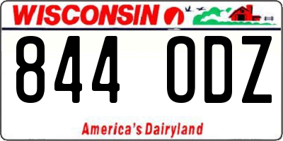 WI license plate 844ODZ