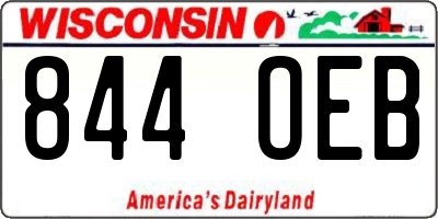 WI license plate 844OEB