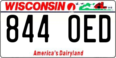 WI license plate 844OED