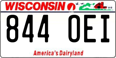 WI license plate 844OEI