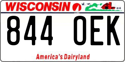WI license plate 844OEK