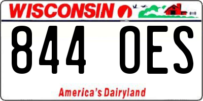 WI license plate 844OES