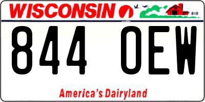 WI license plate 844OEW